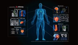 Medical AI system scanning a human body